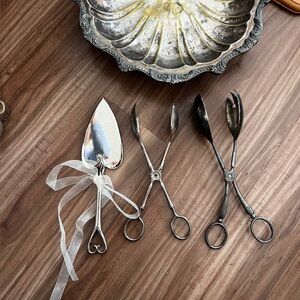 Elegant Silver Serving Utensil Set